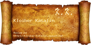 Kloiber Katalin névjegykártya
